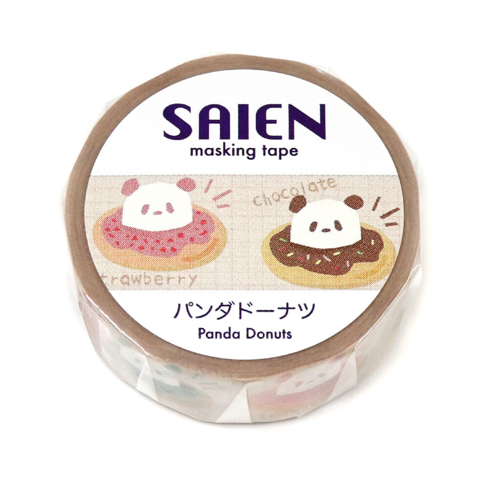 Step into a tiny world where pandas tumble through donut rings like sugary little acrobats. Each panda peeks, lounges, or snuggles inside pastel‑colored donuts, turning the tape into a parade of sweet mischief. The colors are soft and dreamy, the expressions irresistibly silly, like a bakery run by pandas who take snack time very seriously.