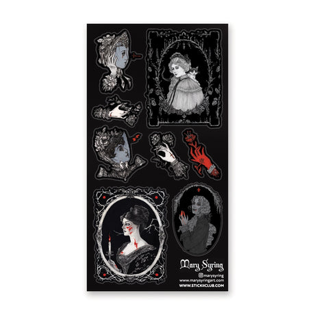🌹🩸 Draped in shadows and mystery, @marysyring’s hauntingly beautiful figures emerge from candlelit portraits and thorn-laced frames. With ghostly gazes, and a touch of Victorian elegance, these vampiric ladies prove that love never fades with time. Each portrait murmurs of Morticia levels of romance.