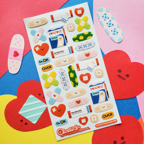🩹💖 With these little bandages by @alittleali_, you can use them in your journal as reminders of how sometimes we get hurt but we just need to take the time to heal! Bright, cheerful, and full of healing vibes, these stickers are all about patching yourself up with kindness and patience.

Art by: @alittleali_