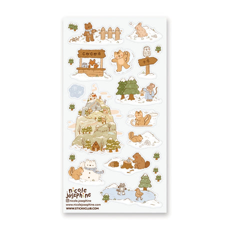 ❄️🐻 Bundle up for a heartwarming winter tale with these woodland cuties by @nicole.josephine! Bears, squirrels, foxes, and bunnies spend snowy days sipping cocoa, building snowfriends, and ice skating across frozen ponds. From lantern-lit strolls through pine forests to cozy cabins, this sheet is filled with all the magic of a perfect winter day.