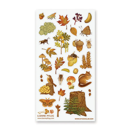 🍂🪵 Welcome to a cozy woodland world by @loonpflug, where fallen leaves, tiny creatures, and forest finds come together in warm, earthy tones. From acorns and mushrooms to insects, birds, and hidden critters, each illustration captures the quiet activity happening just below the treetops. Rich with detail and autumnal charm, this sheet feels like a walk through the woods at golden hour, when everything is alive and rustling.