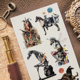 🦅🐎 In this whimsical set by @elbetoval, equine forms bloom with flowers, hum with clockwork, and sprout wings that shimmer like insects in sunlight. Blending nature and fantasy into striking collage art, add a touch of surreal charm to your pages and let these extraordinary hybrids gallop straight into your most creative adventures.


Top Coating: None
Adhesive Layer: Paper
Backing Layer: Clear PET
6.69" x 3.54".
Weight - 0.03lbs.
1 sheet included