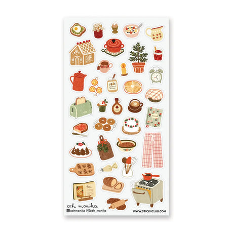 🍞🫖 Cozy comforts and holiday treats come together in this warm kitchen-inspired collection by @och_monika. From bubbling pots and freshly baked breads to gingerbread houses, candles, and mugs of something sweet, every illustration feels like a moment from a well-loved winter routine.