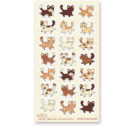 🐾🐱 Welcome to the ultimate kitty cat parade! This sheet by @daiandqin is packed with playful cats of every color and pattern, all strutting their stuff with swishy tails and cheeky little smiles. Whether youre a fan of tabbies, calicos, creams, or cozy chocolate-colored cuties, these cats are here to add a daily dose of whiskered joy, warm vibes, and nonstop meow-mentum!