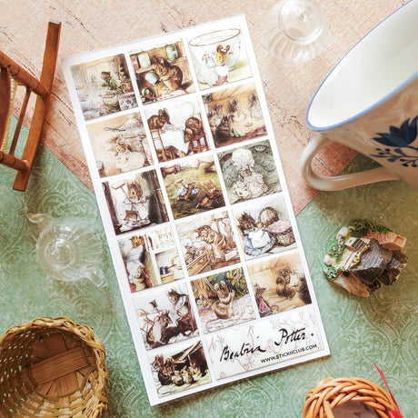 🕯️🐭 Step into a charming little world where mice bustle about in dainty aprons and waistcoats, tending to their snug homes. From sipping tea beside a warm fire to stitching quilts by candlelight, this set by Beatrix Potter is steeped in gentle whimsy and timeless coziness.