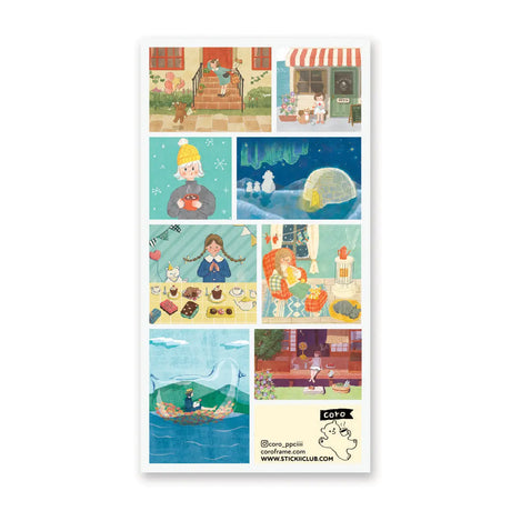 🍂❄️ Step into a cozy winter wonderland with @coro_ppciiii's heartwarming illustrations! Each scene is a delightful embrace of the season, whether it’s a girl sipping cocoa by the heater, a peaceful stroll through a snowy village, or polar bears playing under the northern lights. From festive tea parties to dreamy bubble boats, there’s a touch of magic and warmth in every corner of this charming collection!