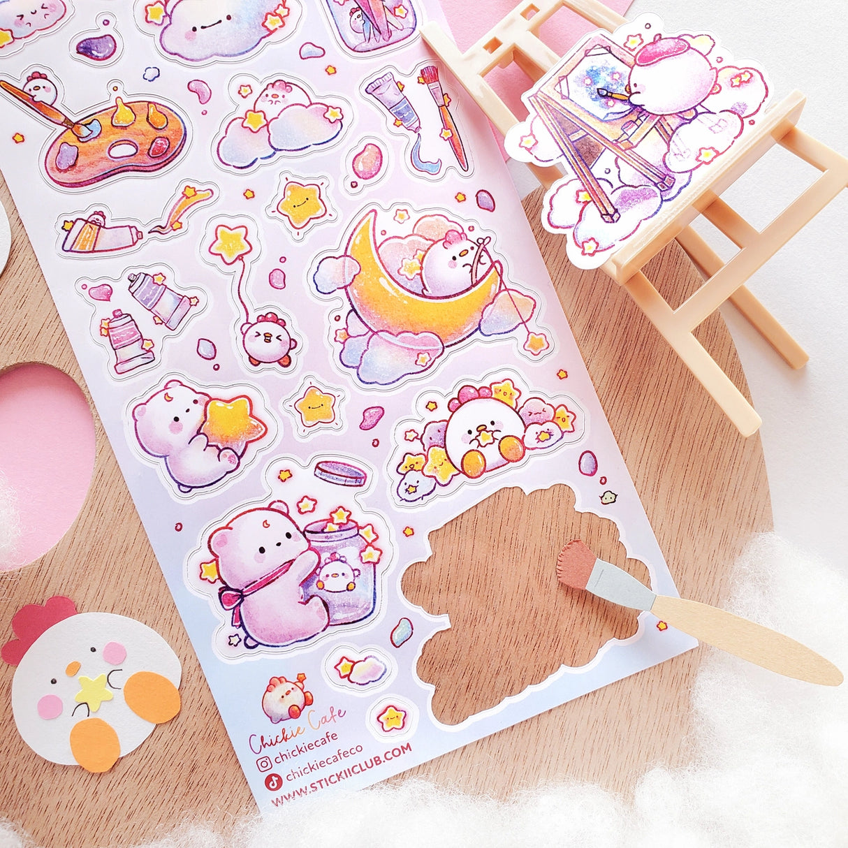 🌟🎨 It’s time for a cosmic art party! Join @chickiecafe’s little artists as they turn the night sky into their own sparkling canvas. With paint palettes, twinkling stars, and a moonlit masterpiece in the making, every brushstroke is a dream taking shape in the clouds.