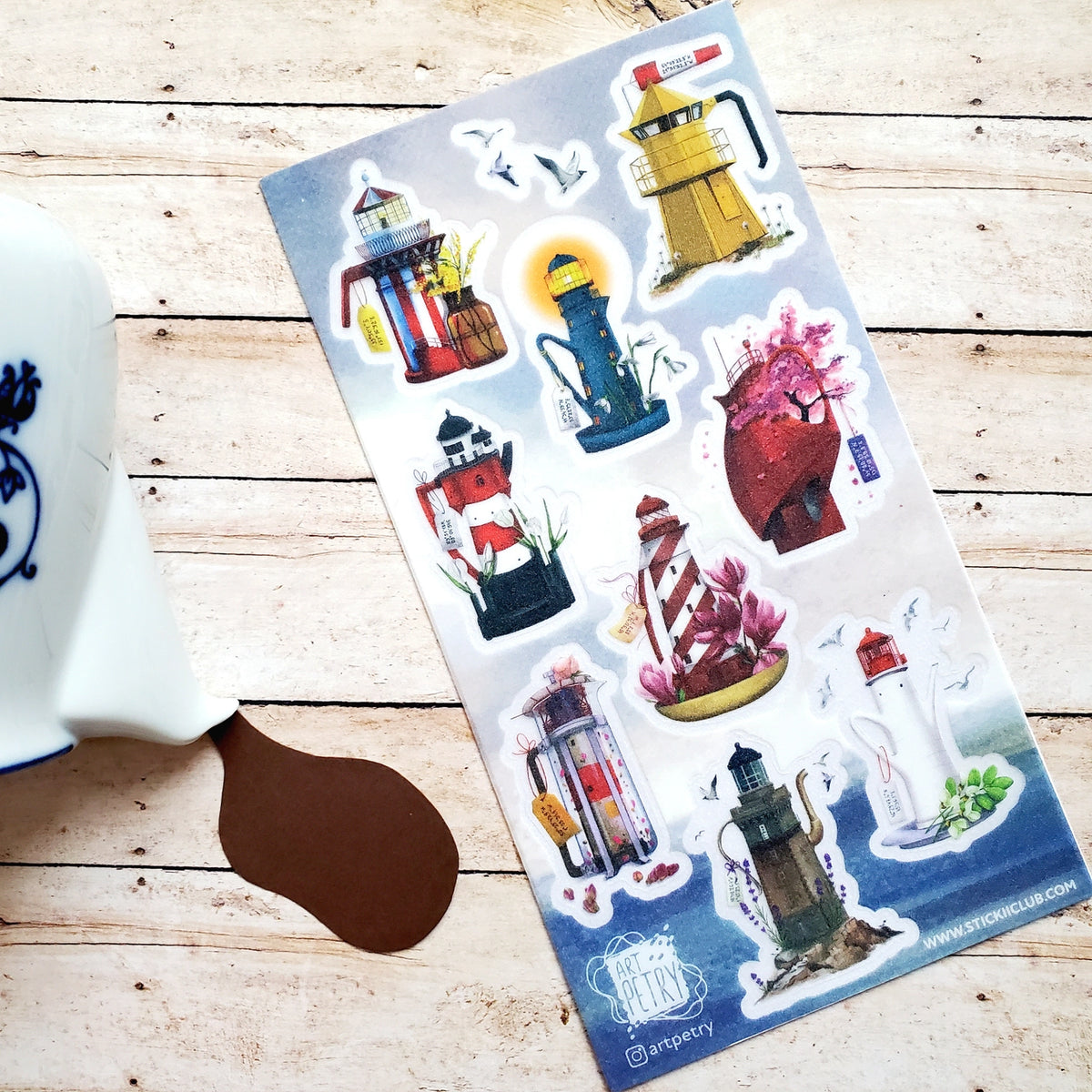 STICKII - Teapot Lighthouses Sticker Sheet