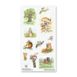 🌳🐿 Wander into a gentle woodland where tiny creatures lead enchanted lives and autumn whispers through the trees with @natachachohraart’s darling set. Where you’ll spot a mouse in a cozy sweater sipping tea outside their mushroom home and even some fairies hitching rides on rabbits through berry-filled gardens.

Art by: @natachachohraart

Top Coating: Matte
Adhesive Layer: Washi
Backing Layer: Clear PET 
6.69" x 3.54".
Weight - 0.03lbs.
1 sheet included        