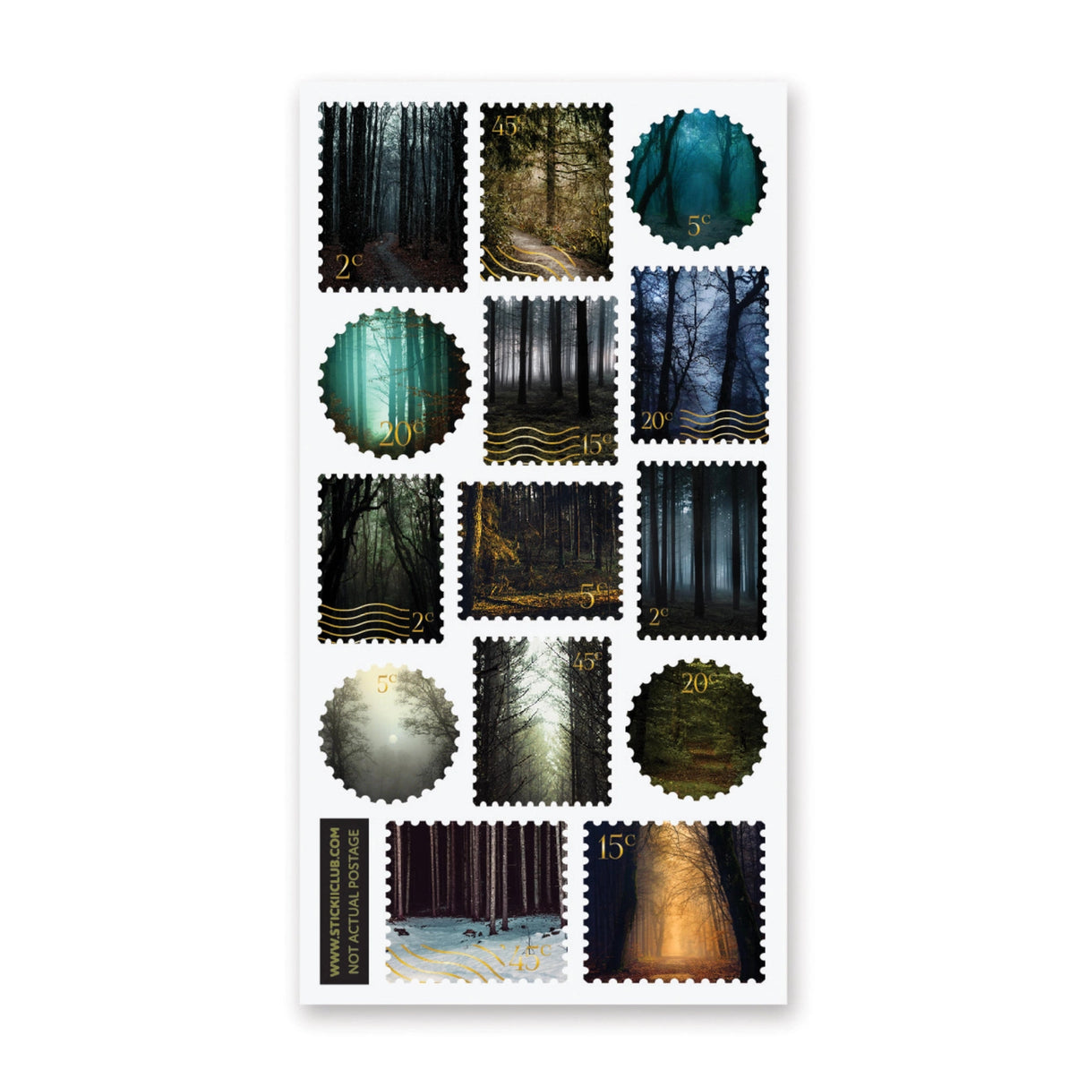 STICKII - Wildwood Wonder Stamps Sticker Sheet

🌫🌲 Travel into the depths of the enchanting woods with this captivating set of beautifully haunting woodland sticker stamps. Let this sheet be your guide as you unveil the hidden wonders that await amidst the mystical forest.

Top Coating: Gold foil
Adhesive Layer: PVC (plastic)
Backing Layer: Clear PET
6.69" x 3.54".
Weight - 0.03lbs.
1 sheet included&nbsp;