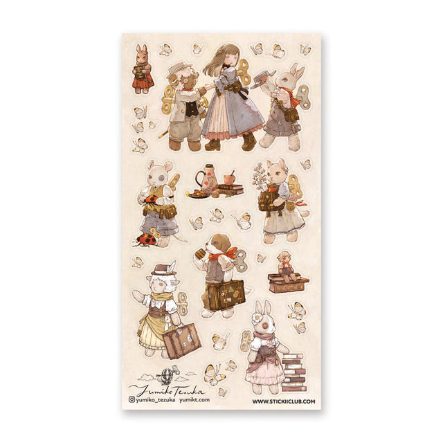 🧸🦋 Sweetly nostalgic and full of storybook charm, this whimsical collection by @yumiko_tezuka brings gentle companions to life with wind-up keys and fluttering butterflies. Wind-up friends wander with butterflies at their heels, carrying books, tea, and tiny keepsakes gathered along the way. Warm, tender, and quietly magical, this sheet celebrates curiosity, kindness, and the joy of small adventures.