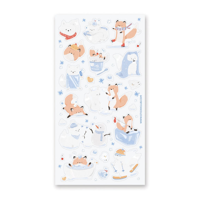 STICKII - Winter Foxes Sticker Sheet

Fox cuties having fun and keeping warm in the winter time! ❄️

Top Coating: None
Adhesive Layer: PVC (plastic)
Backing Layer: Clear PET
6.69" x 3.54".
Weight - 0.03lbs.
1 sheet included&nbsp;