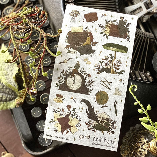 STICKII - Writing Whimsy Sticker Sheet

How fun are these little desk friends?! Wouldn’t you love to have a little helper just living on your desk? ✍️📚✨

Art by: @rachelbostickillustration
Top Coating: None
Adhesive Layer: Washi
Backing Layer: Clear PET
1 sheet included&nbsp;