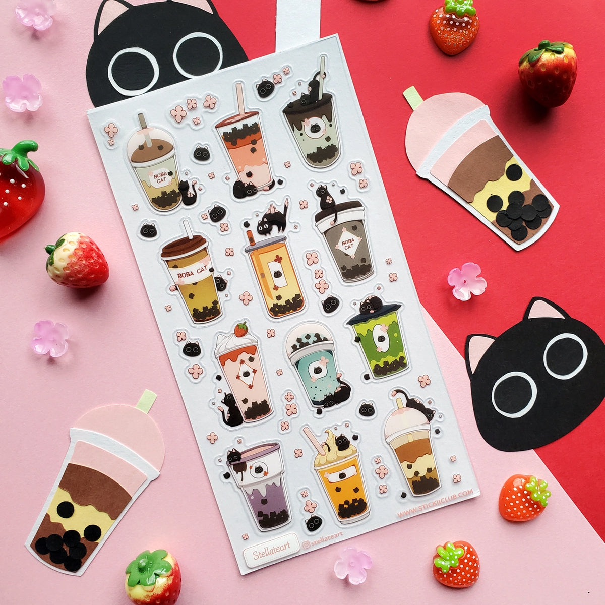 STICKII Boba Cats Sticker Sheet – Little Craft Place