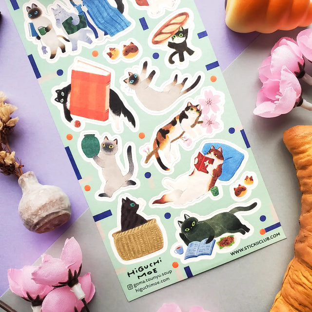STICKII Charming Cats Sticker Sheet Cat