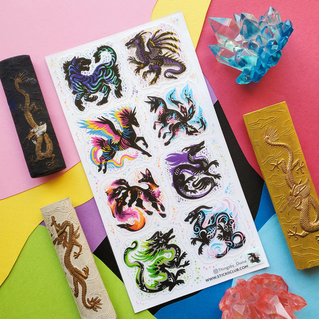🌈🐉 How can you magic without the right creatures? This vibrant crew of dragons, foxes, and magical beasts by @thingsby_diana got all the colors and wildness. From swirling flames to dreamy wings, each creature is full of personality and charm. Perfect for when your planner or notebook needs a little extra magic!