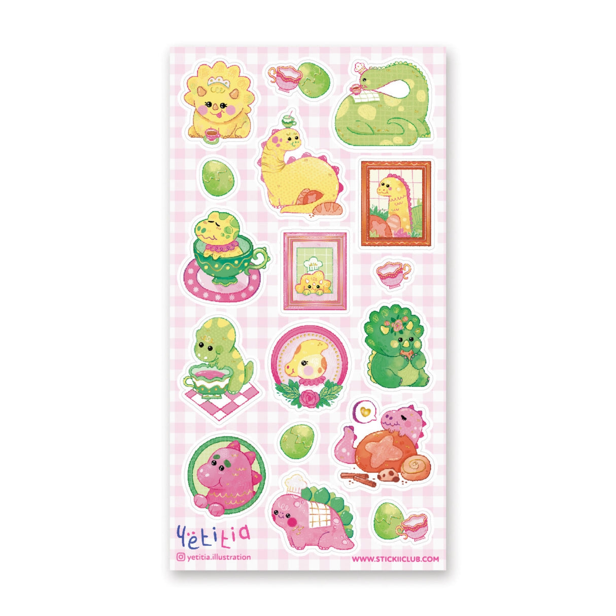 STICKII Darling Dinos Sticker Sheet Dinosaur