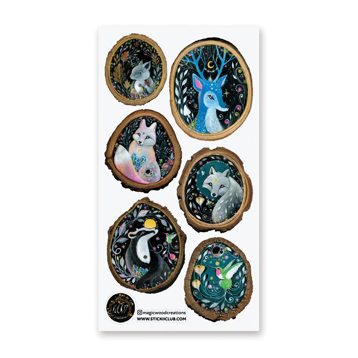 STICKII Fairytale Animals 2 Sticker Sheet Forest Animals