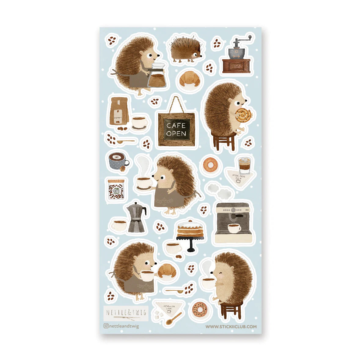 STICKII Hedgehog Cafe Sticker Sheet