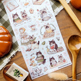 STICKII Pastry Chef Cats Sticker Sheets Kitty Cat Reading
