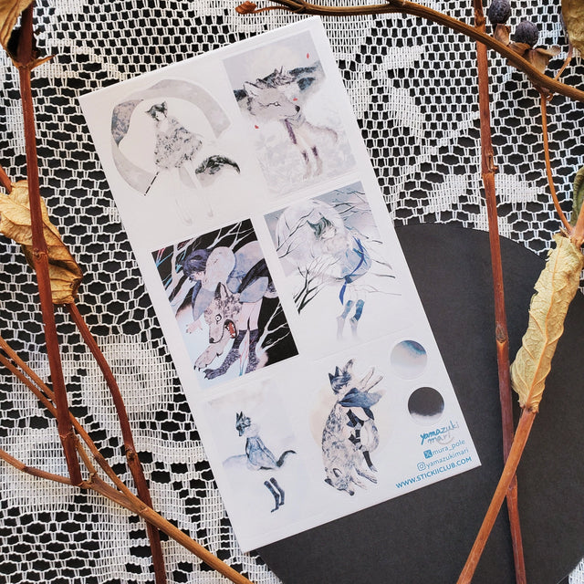 STICKII Soft Howls of Winter Sticker Sheet

🌕🐺 Beneath the pale winter moon, @yamazukimari’s wolf girl drifts through moonlit forests, wrapped in fur and quiet mystery.