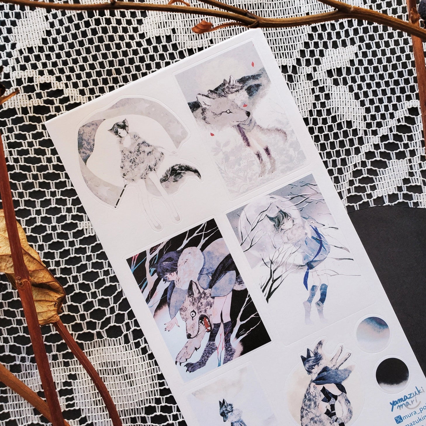 STICKII Soft Howls of Winter Sticker Sheet

🌕🐺 Beneath the pale winter moon, @yamazukimari’s wolf girl drifts through moonlit forests, wrapped in fur and quiet mystery.