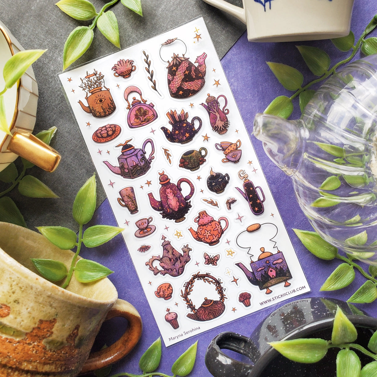 🫖✨ These enchanted pots and cups aren’t just for sipping—they’re hiding dragon guardians, crystal clusters, cosmic owls, and mushroom charms inside their swirling designs. Whether they’re steeping starlight, conjuring cosmic blends, or serving up a dash of forest magic, this mystical tea party is ready to pour a whole lot of wonder into your day!