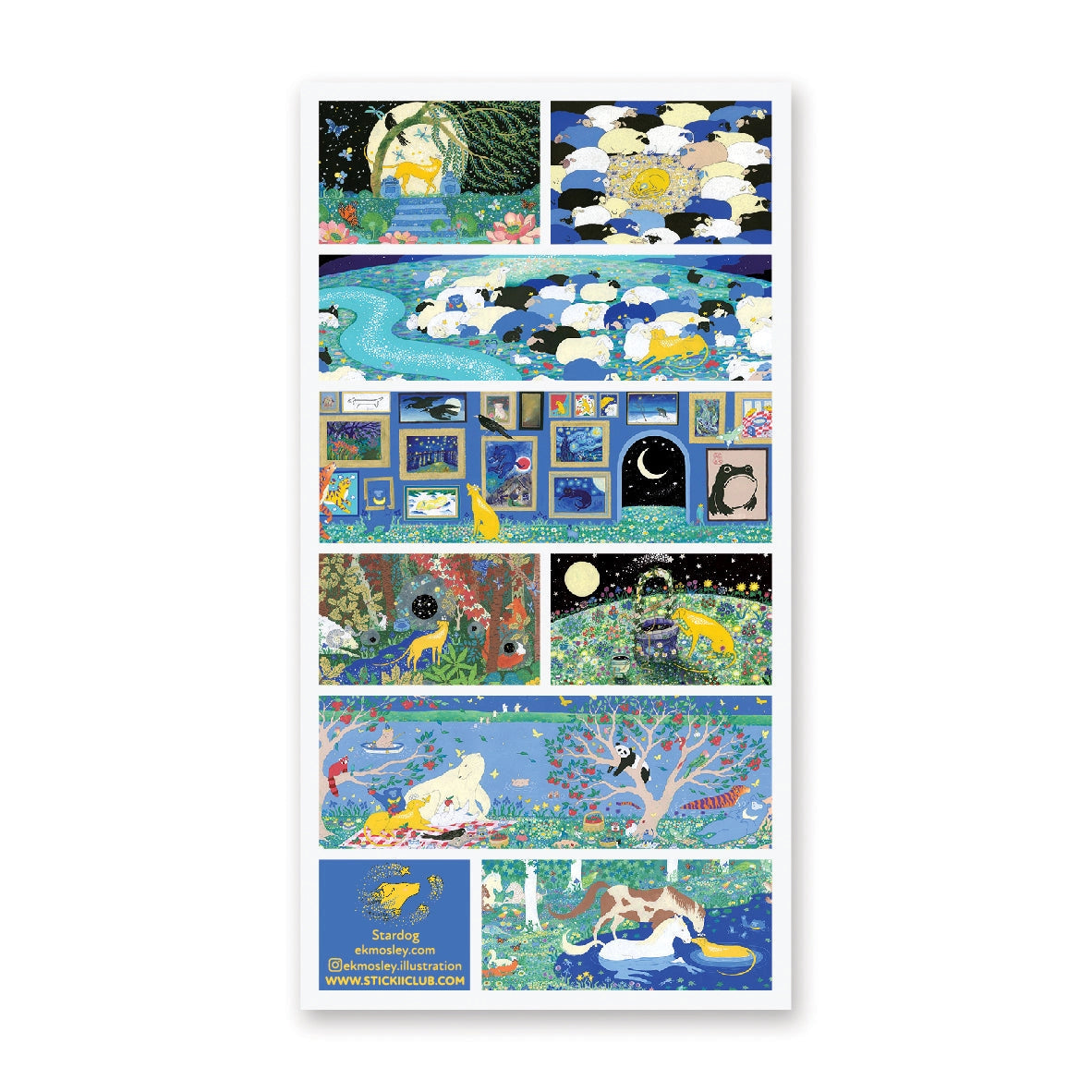 STICKII Stardog's Stellar Adventures Sticker Sheet

🌌🐕 Ever watch your doggo when they’re napping and their legs are kicking and you wonder man what are they dreaming of? Wonder no more! Somewhere between a dream and a starglow nap... there’s @ekmosley.illustration and Stardog, these adventures are exactly what your pupper dreams of - literally!