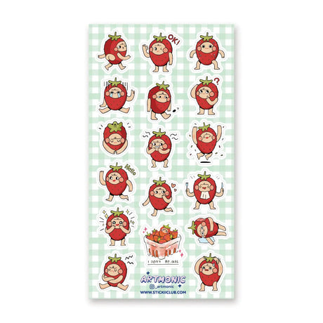 STICKII Strawberry Feels Sticker Sheet Artmonic