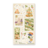 🍓🐇 Bunnies, birds, and strawberries—oh my! @hwainio’s adorable friends are gathering the juiciest berries, then turning them into the dreamiest desserts. From towering cakes and dainty tea treats to garden picnics, it’s definitely a berry good time to be had!

Art by: @hwainio

Top Coating: None
Adhesive Layer: Paper
Backing Layer: Clear PET
6.69" x 3.54".
Weight - 0.03lbs.
1 sheet included&nbsp;