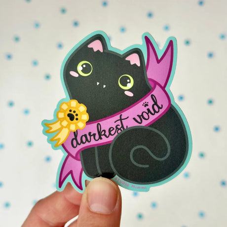 STUDIO Mimmi - Darkest Void Banner Vinyl Sticker

The black cat, the shadow gremlin, the seeker of chaos, the magical, the wonderful… the darkest void. If you have one you love them, if you don’t have one, you still love them. What’s not to love?

Weatherproof vinyl in a super matte finish
Size 2.71” x 3” (inches)