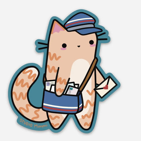 Little post’mew cat brought you a letter! Looks like it might be from a secret admirer, oh la la!

Durable &amp; weatherproof! Stickers are made with a thick, durable vinyl to keep them safe from scratching, rain &amp; sunlight.

Prefect for water bottles, bikes, cars and more!
Size: 2.72” x 3”