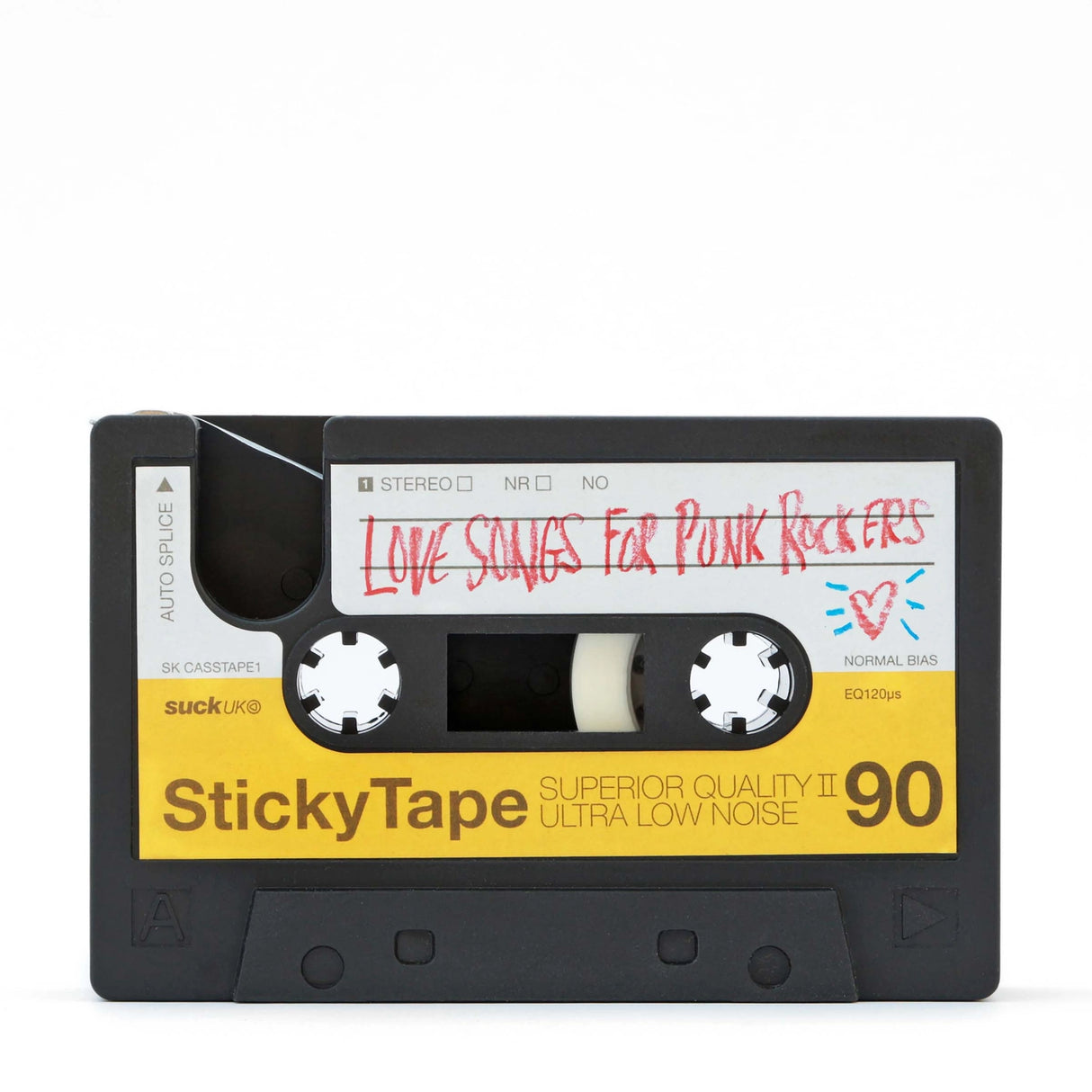 So retro it hurts! Oversize cassette tape reimagined to hold and dispense sticky tape. Made from chunky heavyweight rubber that will grip your desk. Does everything a tape dispenser would normally do, but with buckets of nostalgic charm. A great gift for the old-school music geek in your life.