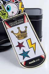 Lunch just got loud. This guitar-shaped tin lunchbox brings rock-n-roll attitude to school, work, or picnics. Keep sandwiches and snacks secure with a sturdy latch and carry handle, then personalise your case with the included set of stickers – just like a real tour pro. Made from durable, food-grade tin and designed to last, it’s the coolest way to carry your lunch on the road.