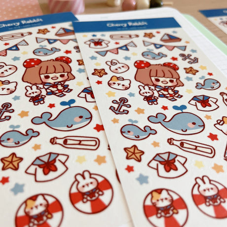 Cherry Rabbit Sailor Friends Sticker Sheet