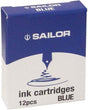 Sailor Blue Ink Cartridge - 12 pcs.

The trusty Sailor blue ink in convenient cartridges. Sailor proprietary ink cartridges are compatible for Sailor fountain pens.&nbsp;

1 box of 12 Sailor Blue Proprietary Ink Cartridges
Dye-based
Made in Japan