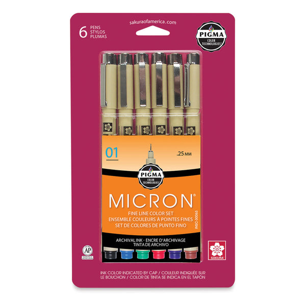 Sakura Pigma Micron Pens 01 .25mm 6/Pkg