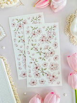 leelajournals Sakura Florals, Frames & Labels Sticker Sheet - 3pc set