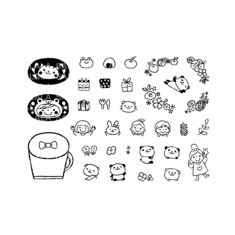 ----That's what Acha wanted, so we decided on the name of the stamp "Holiday." Both Acha and I create stamps with the hope that they will add a little fun to your daily life, and that they will gently accompany you. We would be happy if you could stamp even on an ordinary day and feel cheerful and happy.