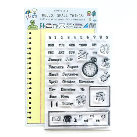 Ready to go beyond borders that constricts your imagination? Then build your pages with HST™ Plan On It Collection Stamps to fit your life.

This stamp set is a collaboration between Sakuralala and Eric Matsubara, a Japanese illustrator and eraser stamp artist to celebrate the past, present, and future. These stamps are the perfect edition for your journal or planner!