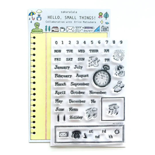 Ready to go beyond borders that constricts your imagination? Then build your pages with HST™ Plan On It Collection Stamps to fit your life.

This stamp set is a collaboration between Sakuralala and Eric Matsubara, a Japanese illustrator and eraser stamp artist to celebrate the past, present, and future. These stamps are the perfect edition for your journal or planner!