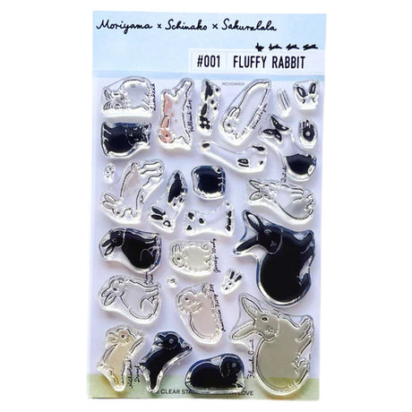 This collaboration with Moriyama, who has a wonderful shop in Ota Ward, Tokyo, and Shiko Moriyama, an illustrator who draws adorable rabbits.

"Fluffy Rabbit" is a clear stamp in the style of a rabbit's encyclopedia. It is divided into 10 types of rabbit base outline stamps, such as Netherland Dwarf, Holland Drop, and Flemish Giant, and coloring stamps that serve as patterns. You can stamp it in any color you like, so if you have a rabbit in your family, please try stamping it in the color of "my child"!