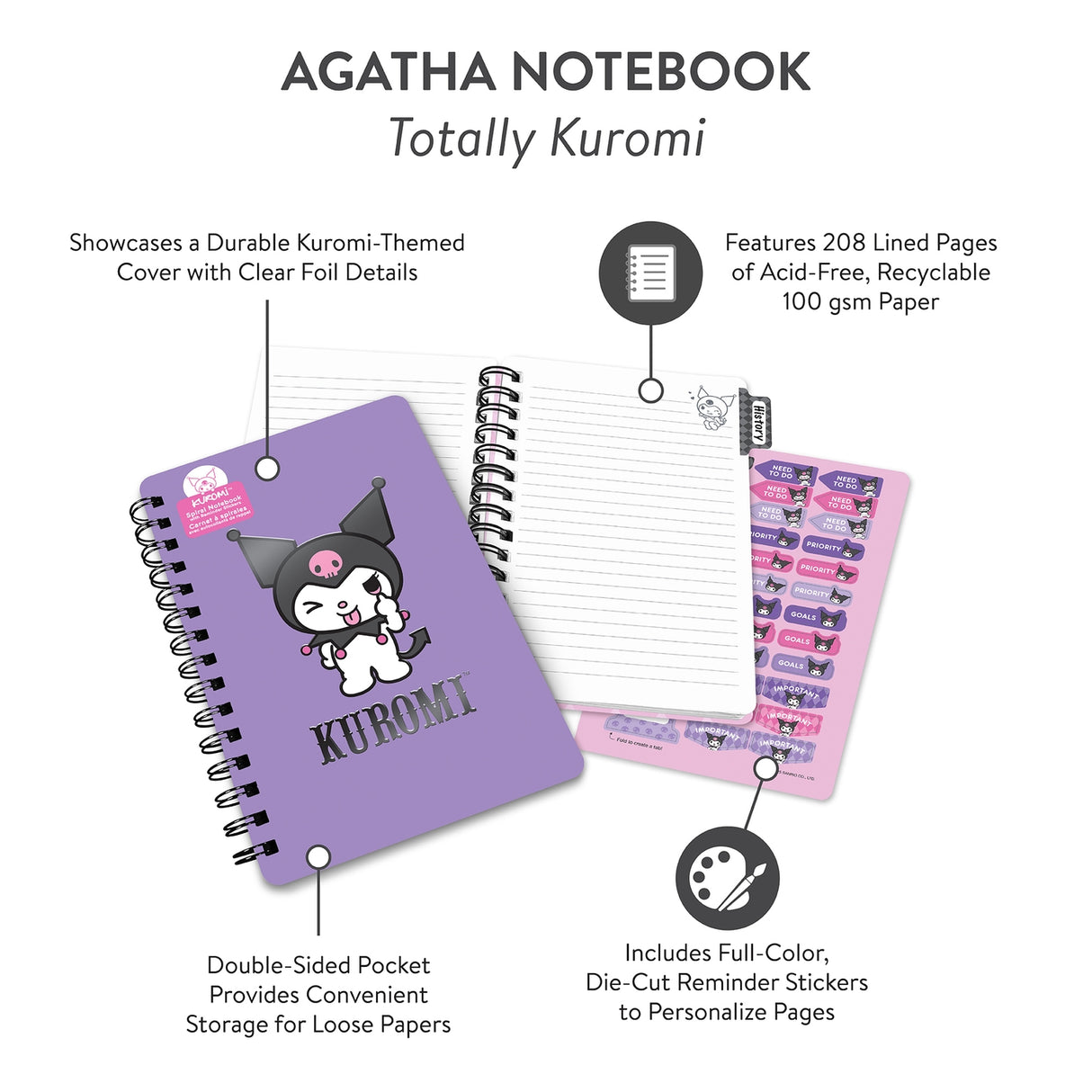 Sanrio Totally Kuromi™ Agatha Notebook
