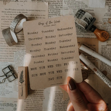 kraft sticker paper
3.25 x 4.25 inches&nbsp;
color may vary slightly from your monitor&nbsp;
made in-house and handled with cozy care

Includes one sticker sheet