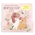 This clip can be rotated 360° and reoriented to suit the application.
The transparent clip makes you feel happy when you suddenly see it in your daily life.
If you like rabbits and are fans of Shinako, they are so cute that you will want both patterns. It's perfect for your own everyday use as well as a gift!

Size: 49 x 48mm
Material: Acrylic
