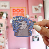 Screaming Opossum Vinyl Sticker

Aaaaaaaaaaaahhhhhh. What else is there to say? The sticker is made of high-quality vinyl and is weatherproof, so it can be used on any surface.

2.5inch Waterproof Sticker