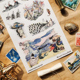 🌊 Filled with mermaids, seaside creatures, curling waves, and little oceanic wonders, this sheet feels like a page from an old maritime storybook. Each piece has a whimsical antique charm, bringing together the mystery, beauty, and folklore of the sea in one lovely collection.