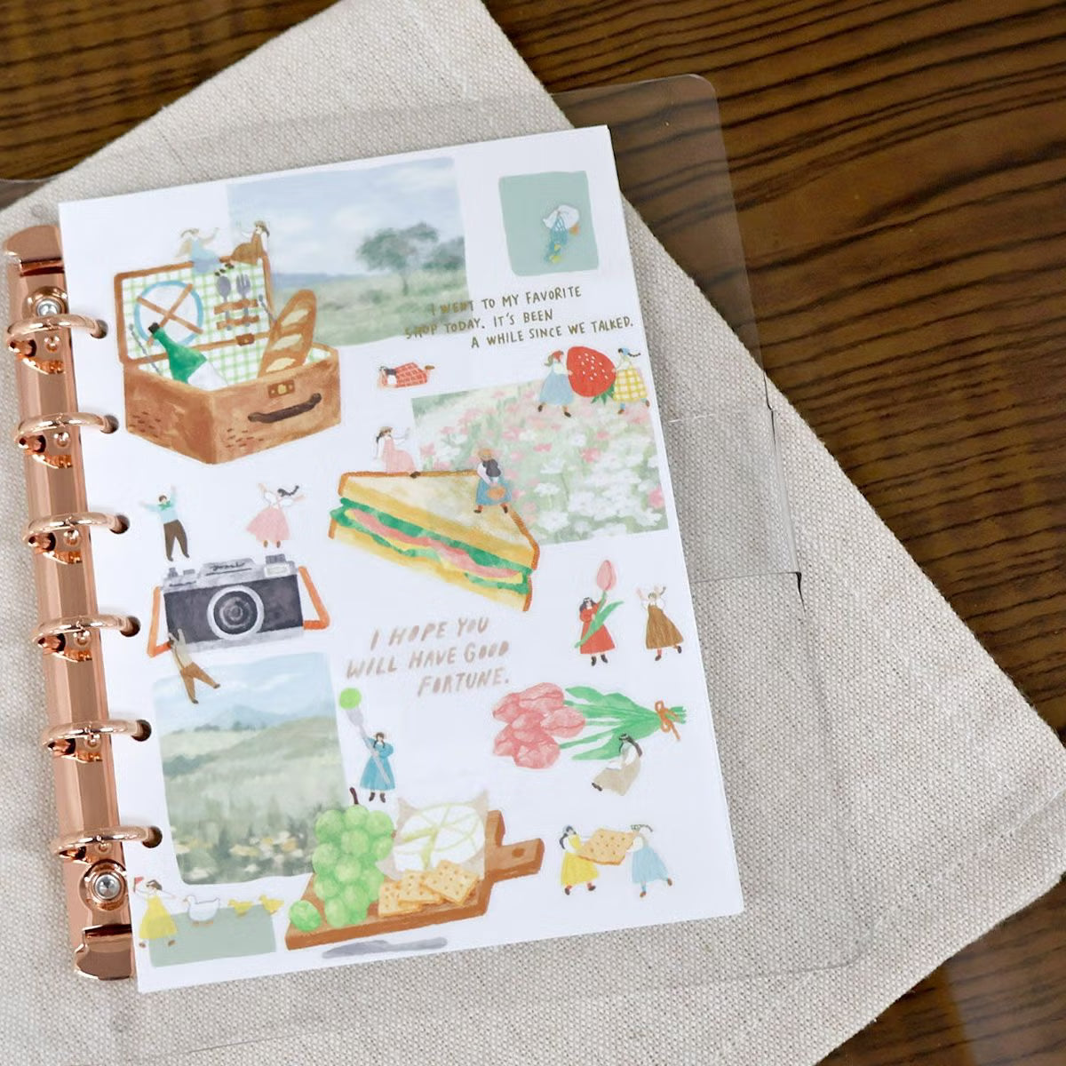 Secret Friend Sticker Sheet - Secret Picnic

These stickers depict the little people in their daily lives.
By using the large motif pieces and the dwarf pieces together,
you can enjoy decorating with a storyline!

• This package includes 1&nbsp;sheet of sticker
• Material: Transparent PET * Matte varnish
• Package measures approx. 8" x 3.5"
• Made in Japan