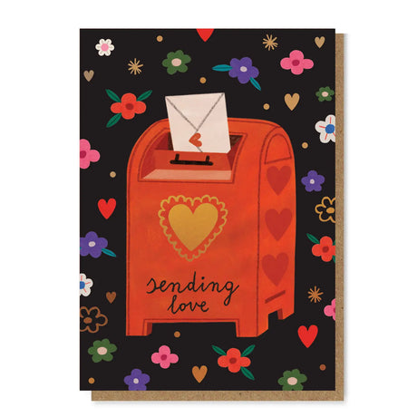 Experience the charm of Daria Solak Illustrations with our 'SENDING LOVE' gold foil card. This A6 size card embodies the brand's dedication to creating colorful designs that bring joy. Each design originates from hand-drawn illustrations, featuring favorite themes like girls, animals, and food. Crafted with great quality paper and printed locally, this card is a testament to Daria's love for art, fueled by her addiction to coffee and colored pencils. Send your love with this beautifully designed card.