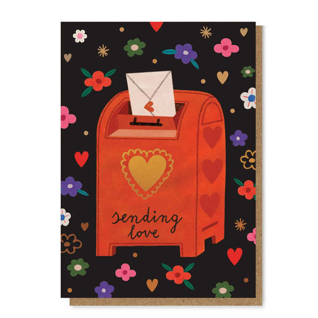 Experience the charm of Daria Solak Illustrations with our 'SENDING LOVE' gold foil card. This A6 size card embodies the brand's dedication to creating colorful designs that bring joy. Each design originates from hand-drawn illustrations, featuring favorite themes like girls, animals, and food. Crafted with great quality paper and printed locally, this card is a testament to Daria's love for art, fueled by her addiction to coffee and colored pencils. Send your love with this beautifully designed card.